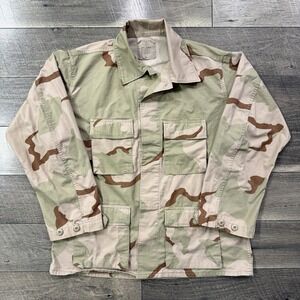 US Army Desert Camo BDU Jacket Combat Coat 3-Color DCDU Mens Large Regular USGI